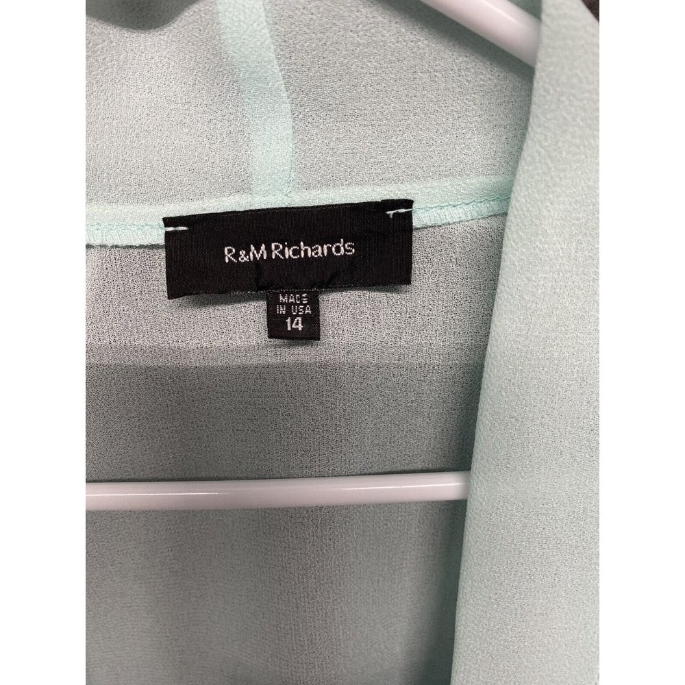 R&M Richards mint green 2 piece hi-low sz 14 NWT* USA - Picture 3 of 10